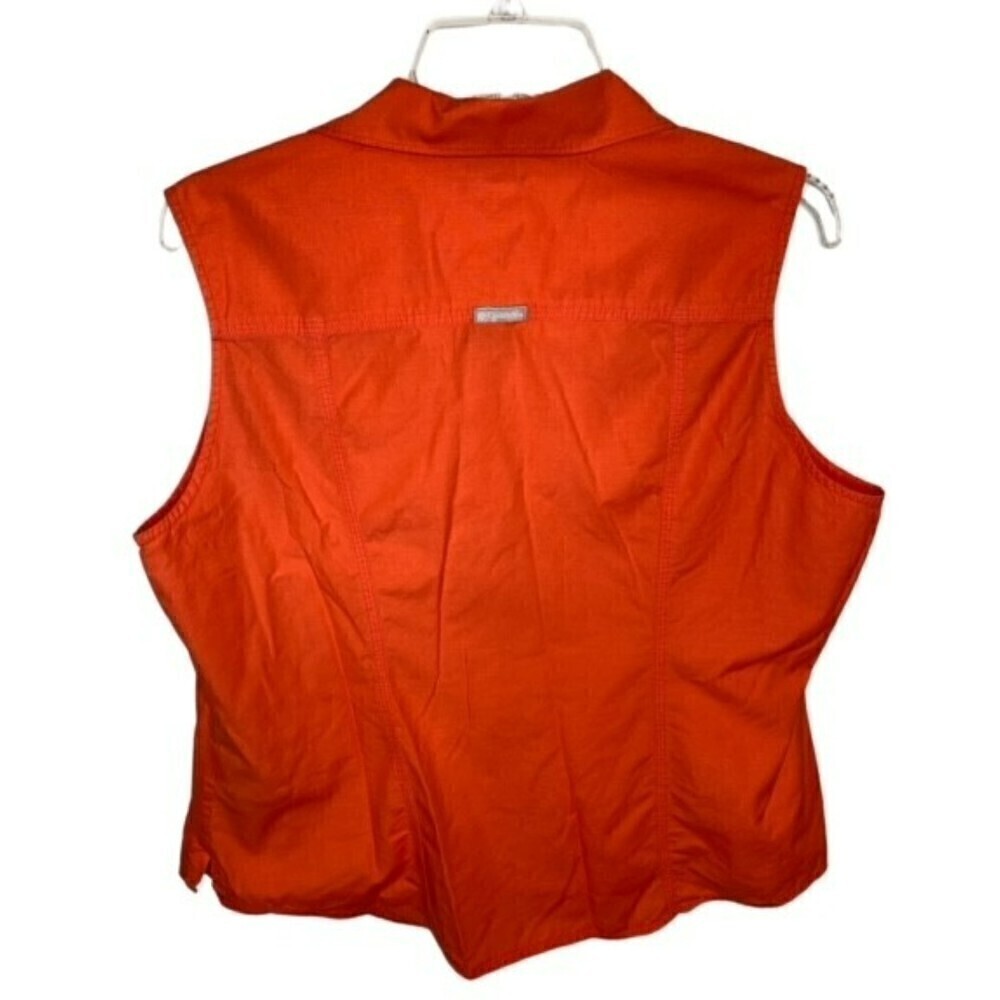 Columbia‎ Womens Shirt Orange Front Pockets Sleeveless Sz XL - Picture 2 of 3